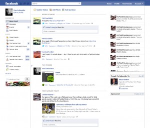 Facebook updated news feed screenshot