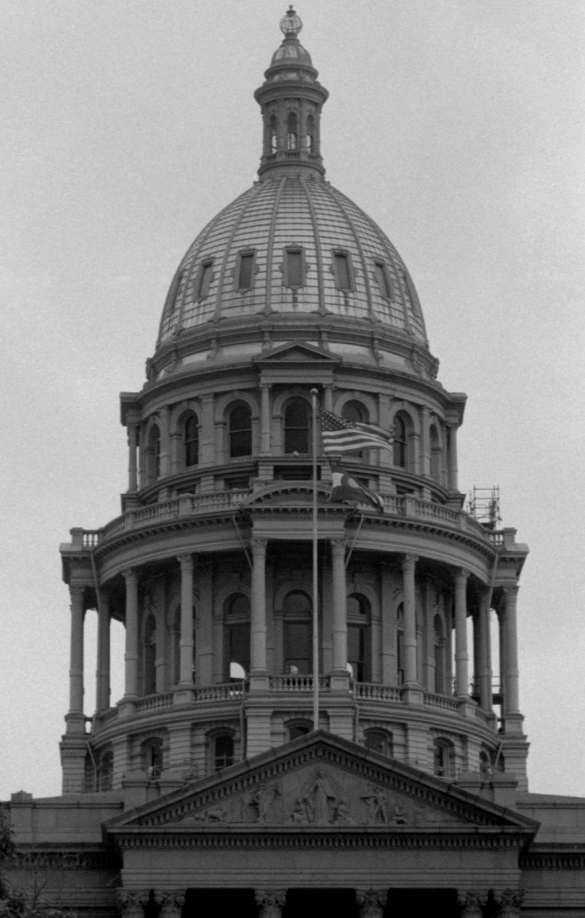 The dome of the Colorado State Capitol building in Denver