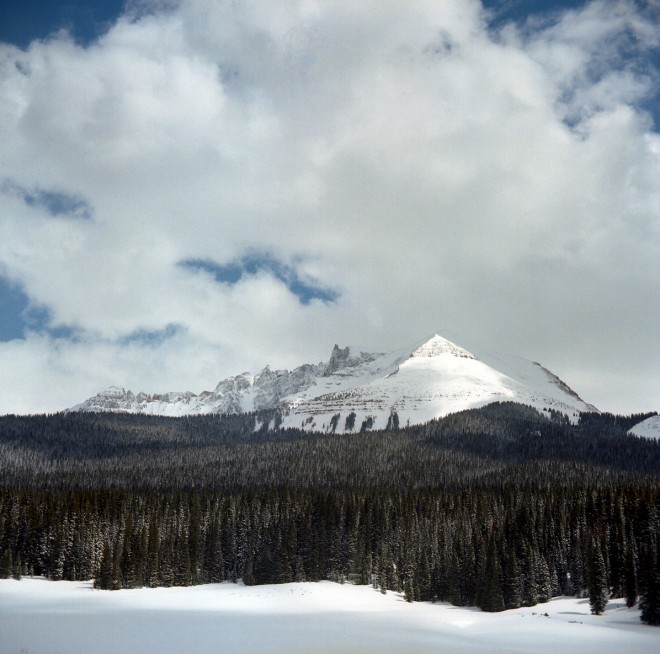 San Miguel Peak covered with snow