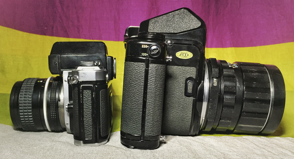 Pentax 6x7 and Nikon F2