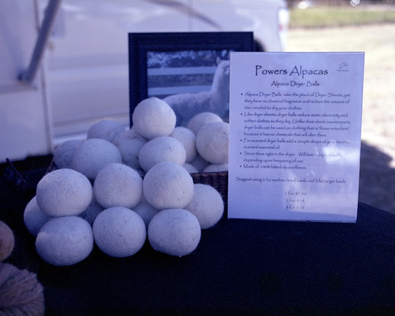 Alpaca fiber dryer balls