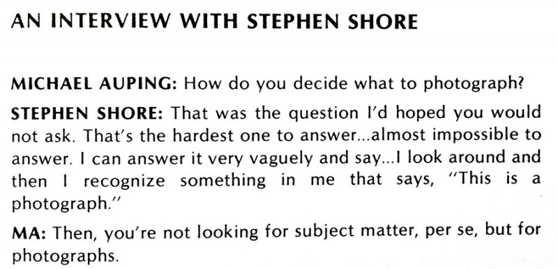 Stephen Shore interview